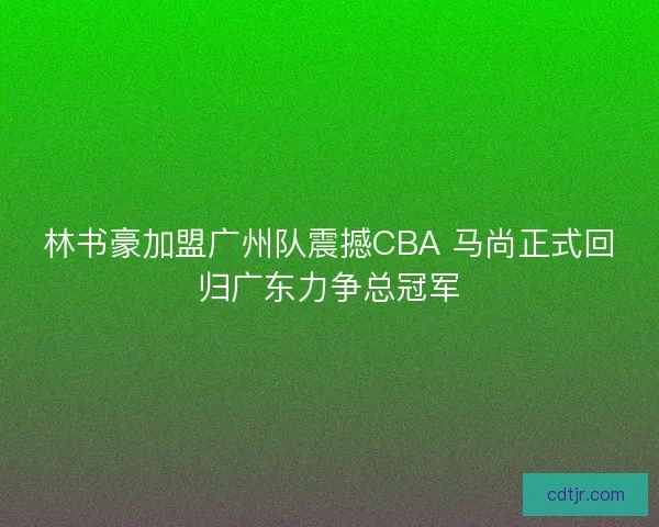 林书豪加盟广州队震撼CBA 马尚正式回归广东力争总冠军 林书豪加盟广州队震撼CBA 马尚正式回归广东力争总冠军