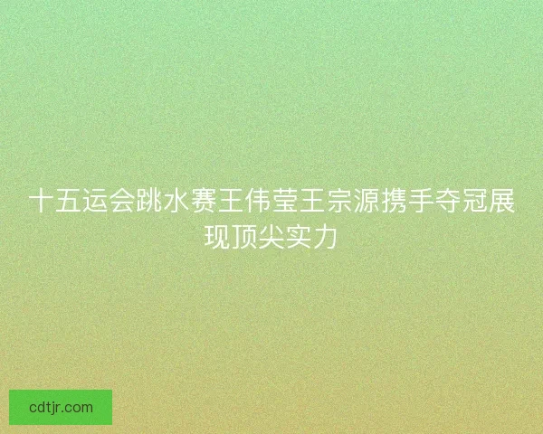 十五运会跳水赛王伟莹王宗源携手夺冠展现顶尖实力